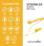 NatureWise Vitamina D3 10.000 UI (250 mcg) - 90 Cápsulas Blandas