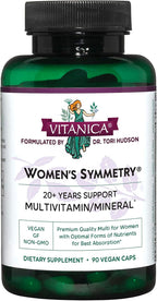 Vitanica Women's Symmetry, Multivitamínico Diario de Alta Potencia para Mujeres, Vegano, 180 Cápsulas