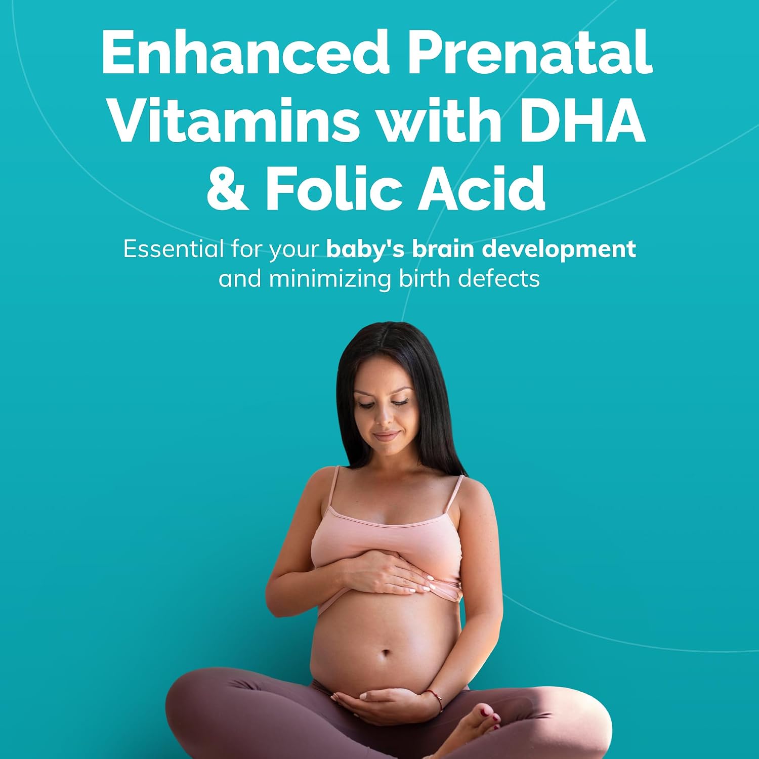 Conceive Plus Vitaminas Prenatales con Ácido Fólico, DHA y Colina - 60 Cápsulas Veganas