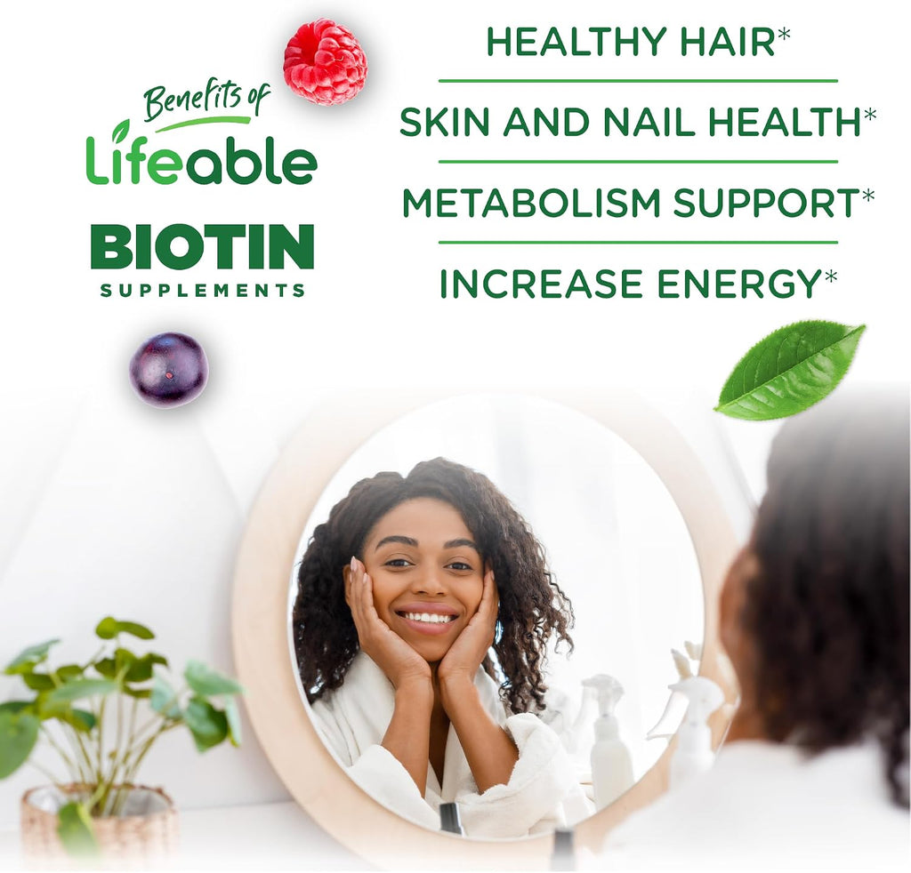 Lifeable Gominolas de Biotina 5000mcg Sin Azúcar - 90 Gominolas