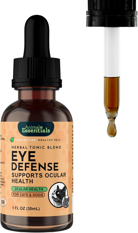 Animal Essentials Eye Defense Support for Dogs and Cats, 30 ml - Organic Bilberry and Marigold Herbal Blend, Alcohol-Free