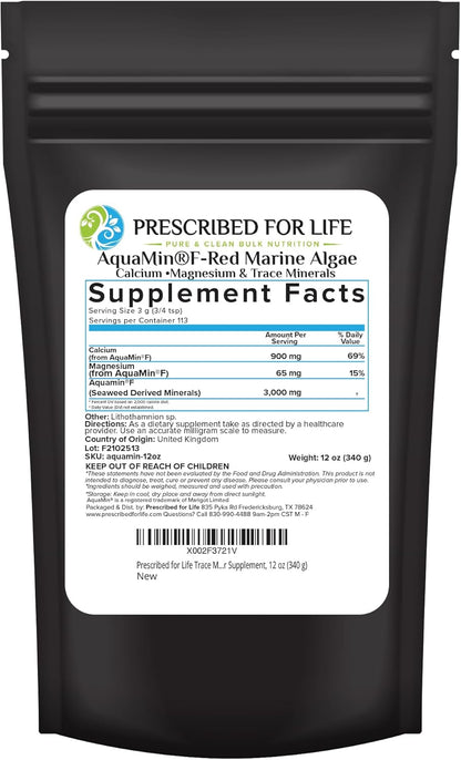 Prescribed for Life Aquamin en Polvo - – Calcio (mínimo 32 % en peso): contribuye a la coagulación sanguínea – Image 1
