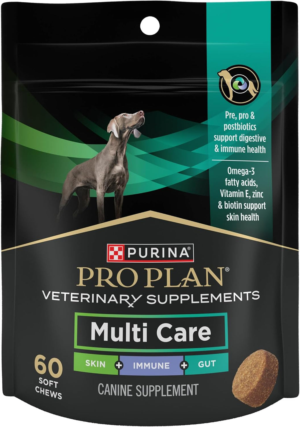 Purina Pro Plan Veterinary Supplements Multi Care Canine Chews - Complemento para perros con omega 3 (30 masticables)