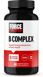 Force Factor Complejo de Vitaminas B - Energía, Vitalidad y Salud Cardiovascular, 60 Cápsulas Vegetales