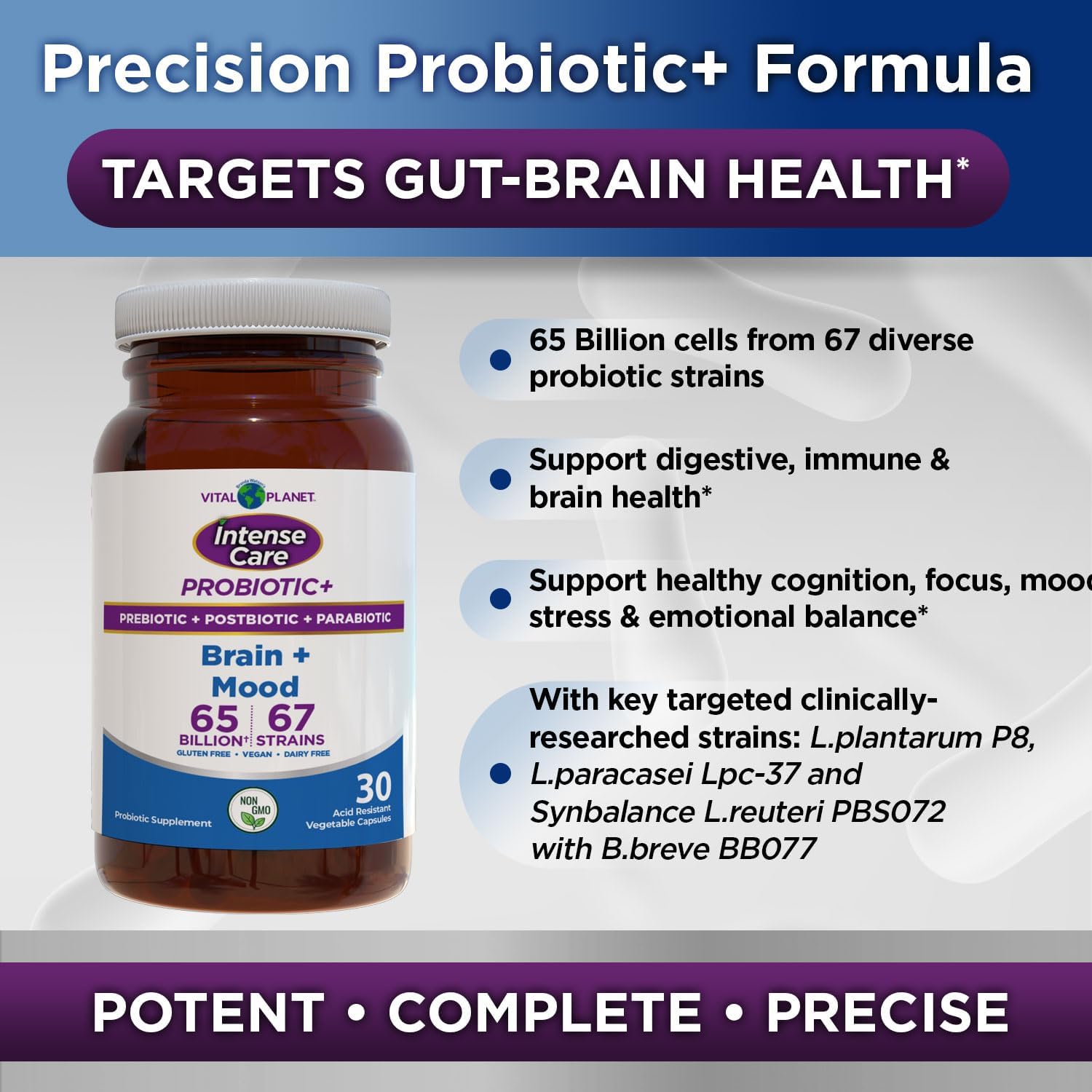Vital Planet Intense Care Brain & Mood Probióticos 4 en 1 30 cápsulas
