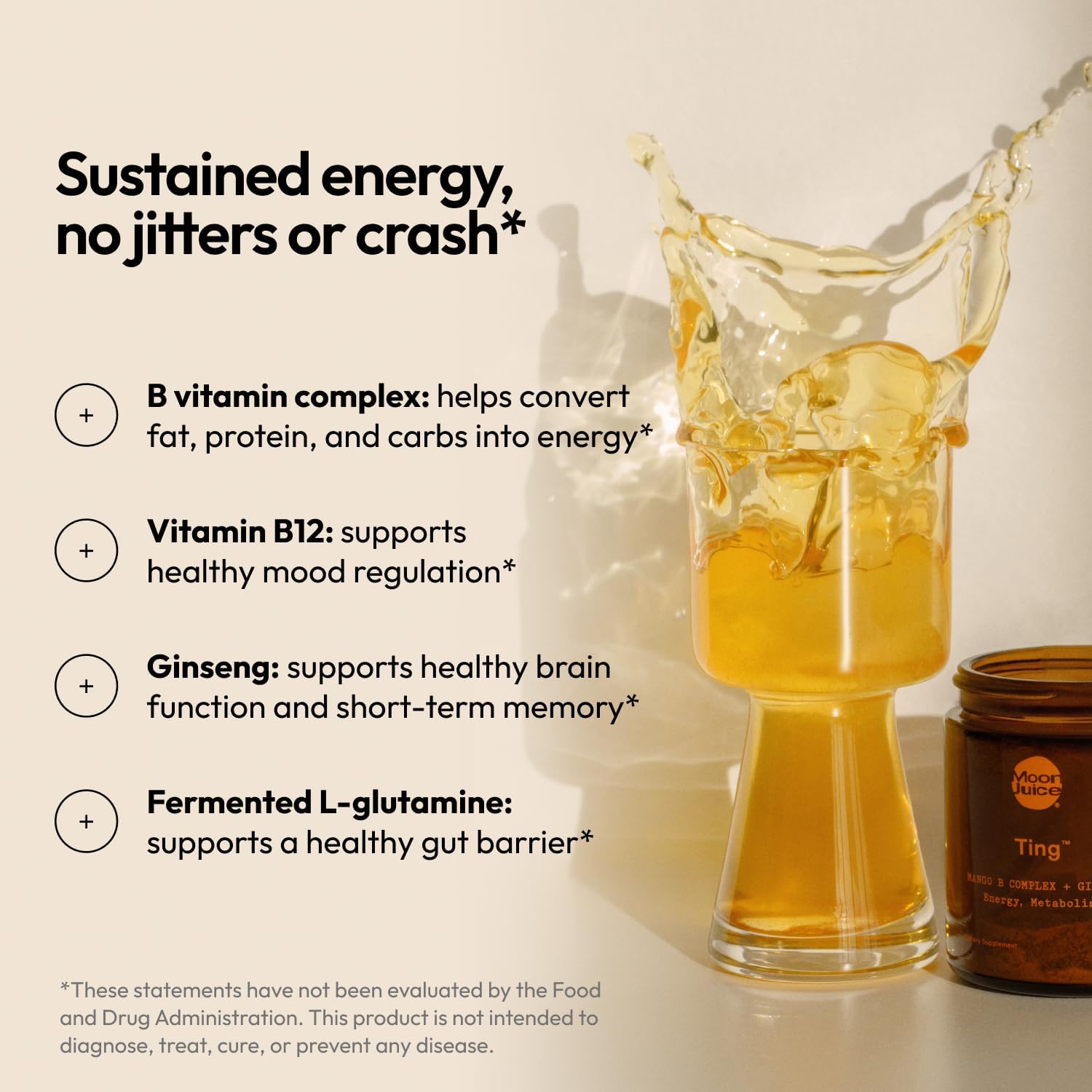 Moon Juice - Ting Mango Vitamin B Complex + Ginseng Supplement - Sticks (14 Servings)