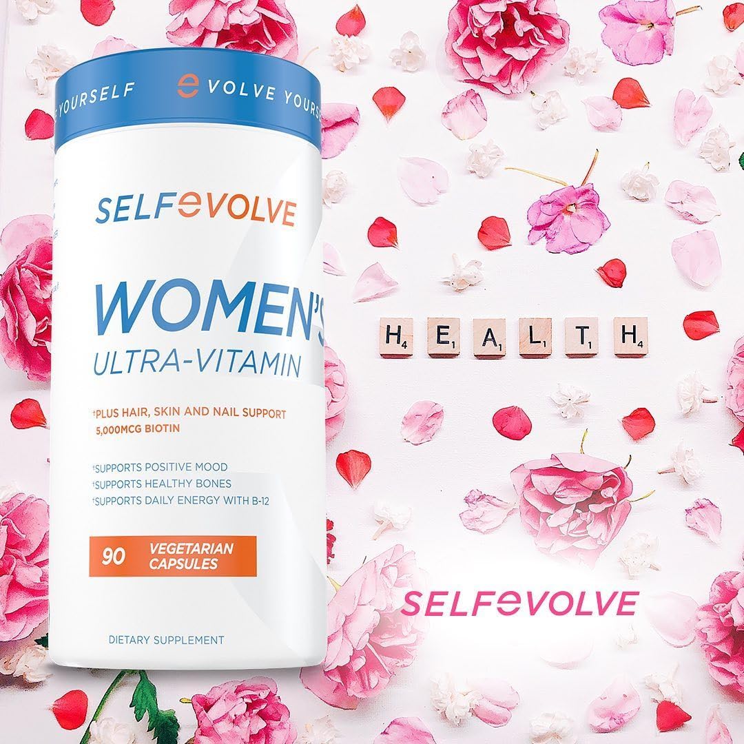 Selfevolve Women's Ultra-Vitamin Multivitamínico para Mujeres - Mezcla de Nutrientes Esenciales con Saúco, Vitamina C, Zinc y Vitamina D - 90 Cápsulas Vegetarianas