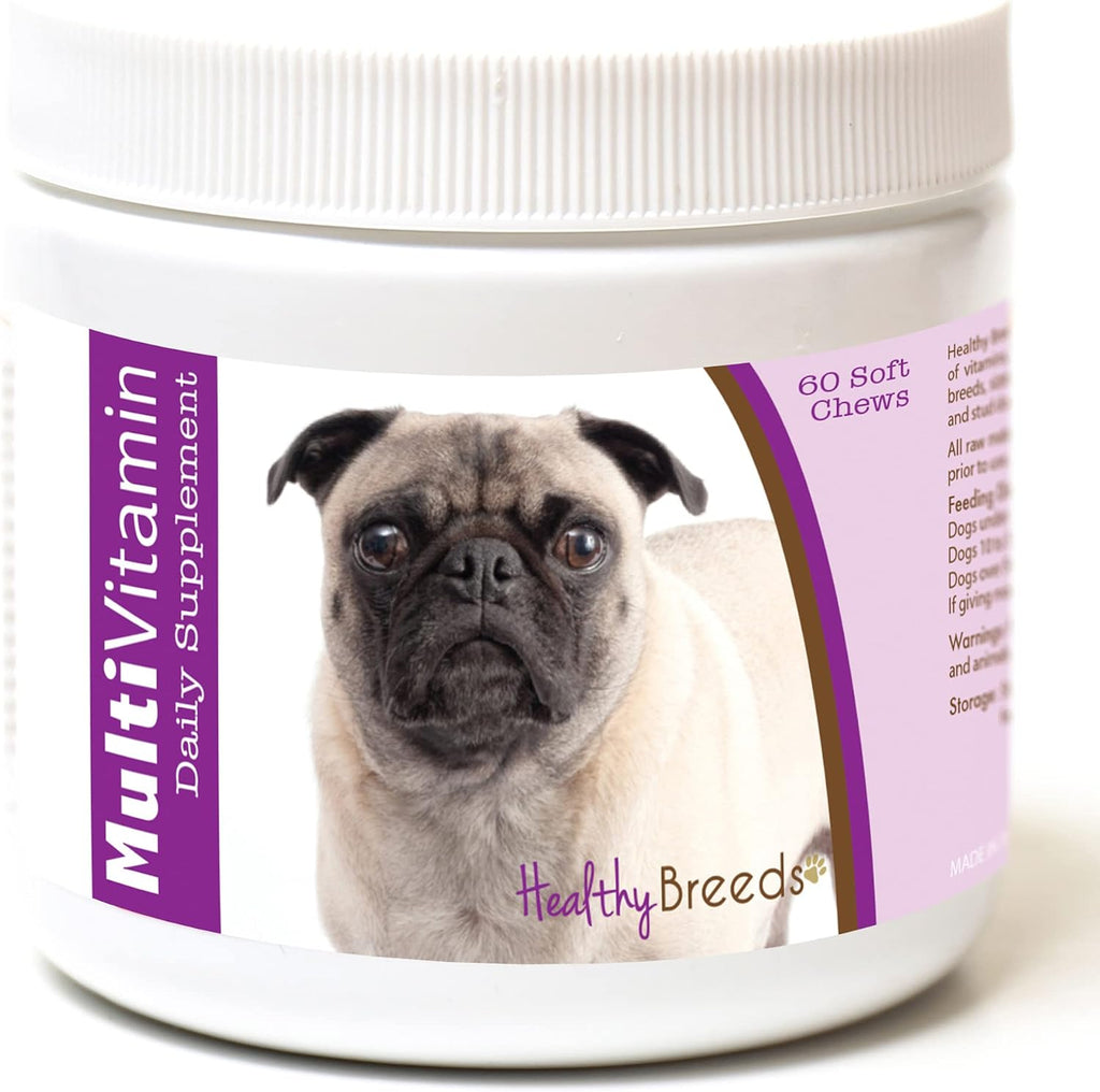 Healthy Breeds Pug Multivitaminas Masticables Blandas 60 Unidades