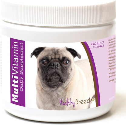 Healthy Breeds Pug Multi-Vitamin Soft Chews 60 Count – Image 1