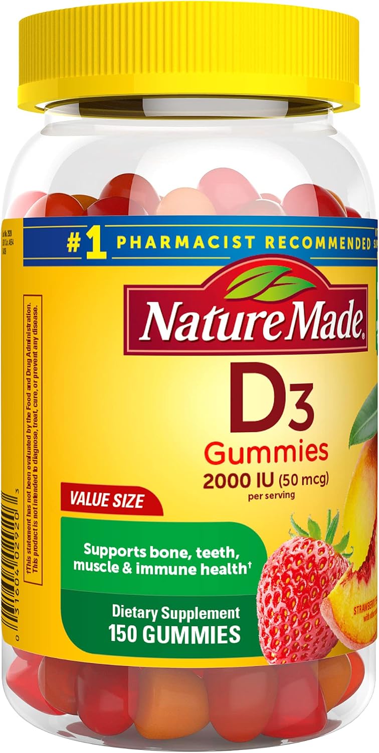 Nature Made Vitamina D3 2000 UI Gomitas, 150 unidades