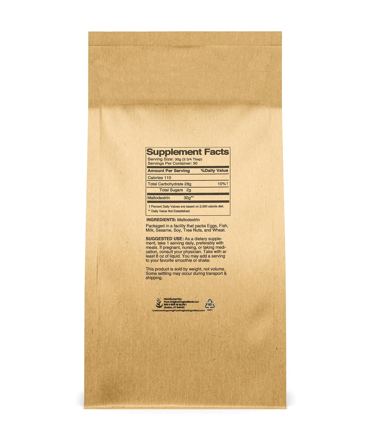 Pure Original Ingredients Maltodextrina Pura (2 lb) - Aglutinante y Espesante, Sin Sabor, Sin Aditivos – Image 2
