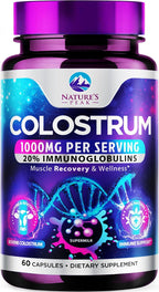 Nature's Peak Calostro Bovino 1000mg con 20% Inmunoglobulinas (IgG) - 120 Cápsulas