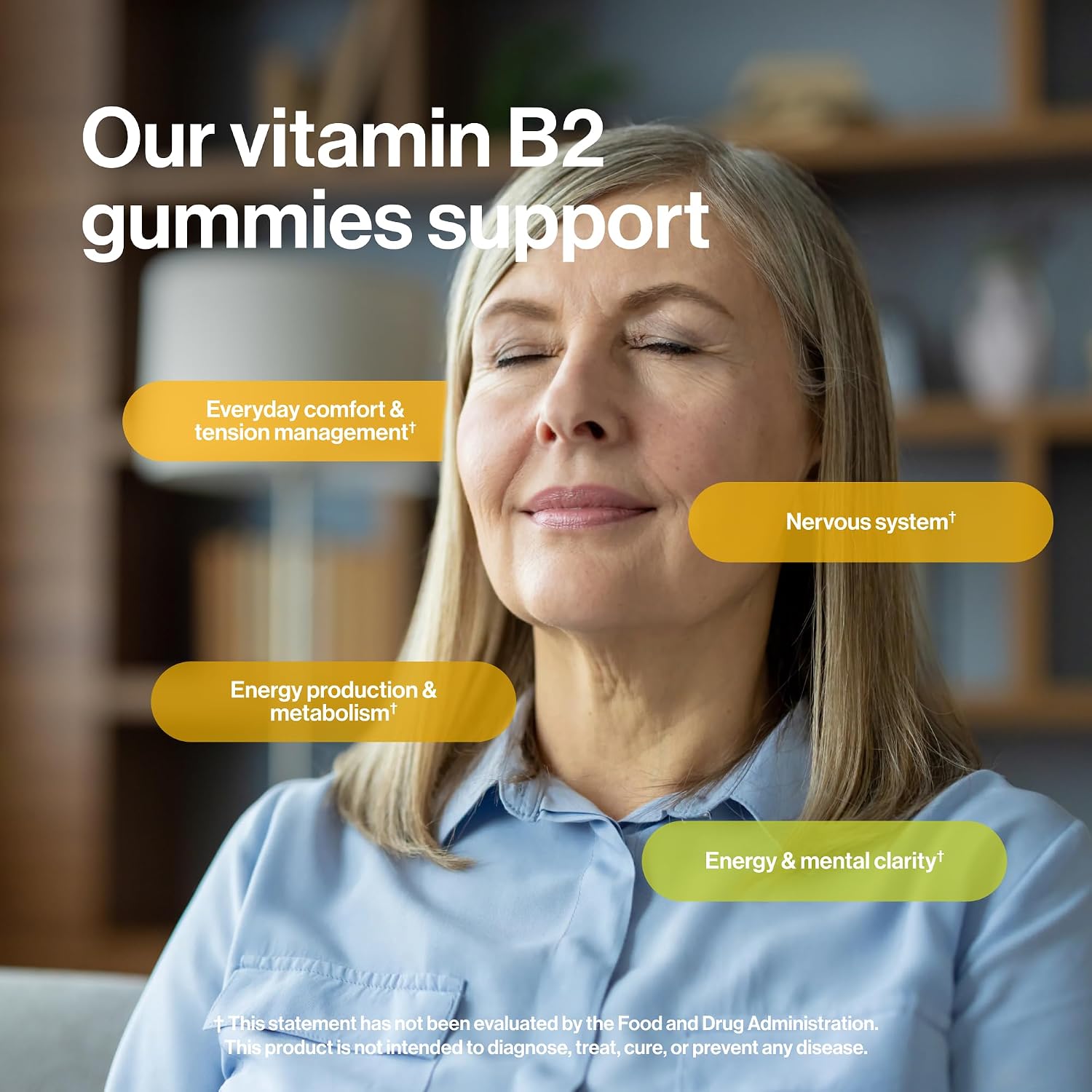 kindnature Gomitas de Vitamina B2 - Riboflavina 400 mg - Suplemento para Niños y Adultos - Sin OGM, Sin Soja, Sin Gluten, Vegano (30 Días de Suministro)