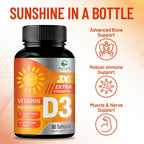 Vitamina D3 5000 IU (125 mcg) - 60 Cápsulas Blandas - Nature's Peak