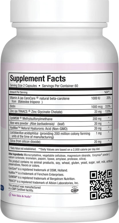 Maxi Health Vitaminas para Cabello, Piel y – La biotina contribuye al funcionamiento normal del sistema nervioso. – Image 2