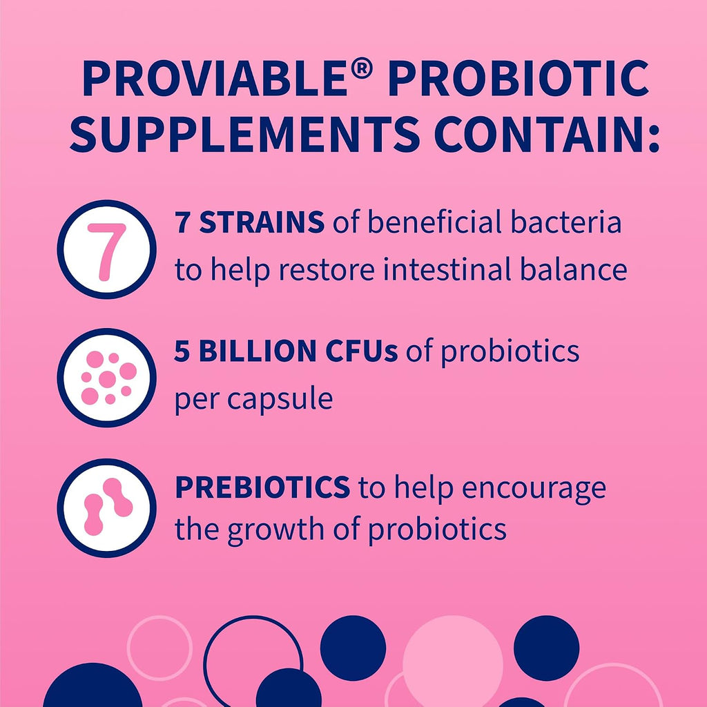 Nutramax Proviable Probióticos para Perros y Gatos, Suplemento Digestivo Diario con Múltiples Cepas Bacterianas, 30 Cápsulas