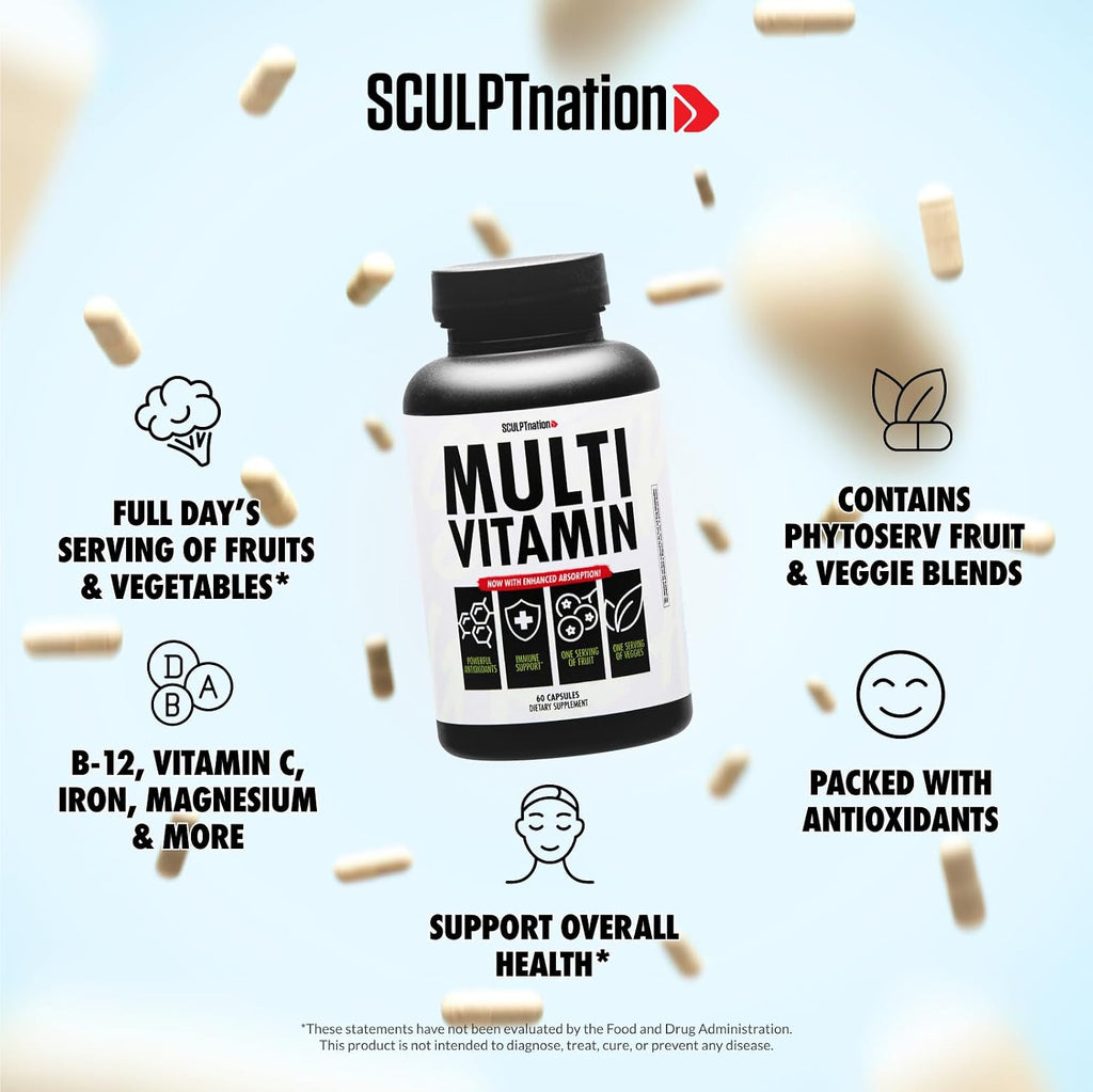 Sculpt Nation Multivitamínico Diario – Apoyo Nutricional con Frutas y Verduras (60 Cápsulas)
