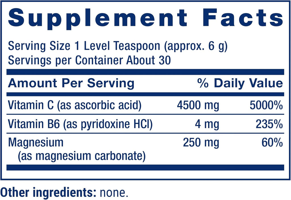 Life Extension Vitamin C and Magnesium Effervescent Crystals for Occasional Constipation Relief, Gluten-Free, Non-GMO, Vegetarian, 180 g