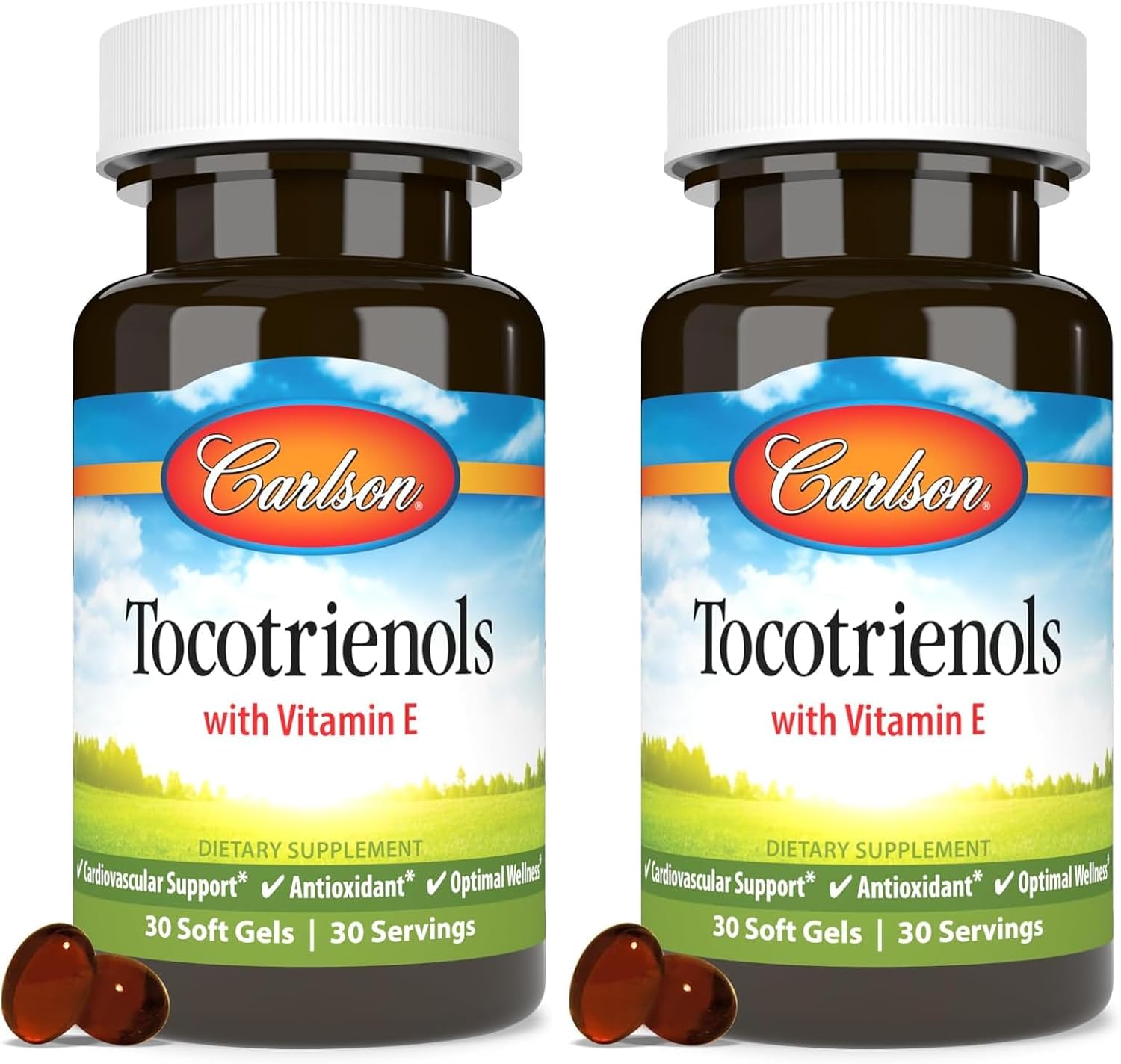 Carlson - Tocotrienols, 40 mg, with Natural-Source Vitamin E, Gamma, Alpha, Delta, Beta, Sustainably Sourced, 30 Softgels