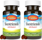 Carlson - Tocotrienoles, 40 mg, con vitamina E de fuente natural, gamma, alfa, delta, beta, de origen sostenible, 180 cápsulas blandas