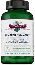 Vitanica FemTeen Symmetry - Multivitamínico Mineral con Té Verde para Adolescentes - Apoyo Antioxidante, Inmune y Reproductivo con Luteína y Licopeno - Vegano - 120 Cápsulas