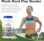 RidgeCrest Herbals ClearLungs Sport - Fórmula de Apoyo Respiratorio con Cordyceps, Rhodiola y Eleuthero | 60 Cápsulas Veganas