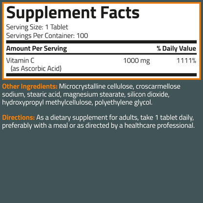 Bronson Vitamina C 1000 mg Extra Strength - 100 Comprimidos Vegetarianos – Image 8