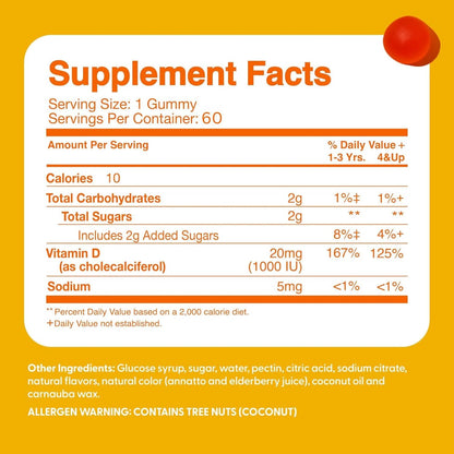 Vitaminas D3 + K2 1000UI en Gominolas para Niños - 60 Gominolas - Sabor Naranja – Image 4