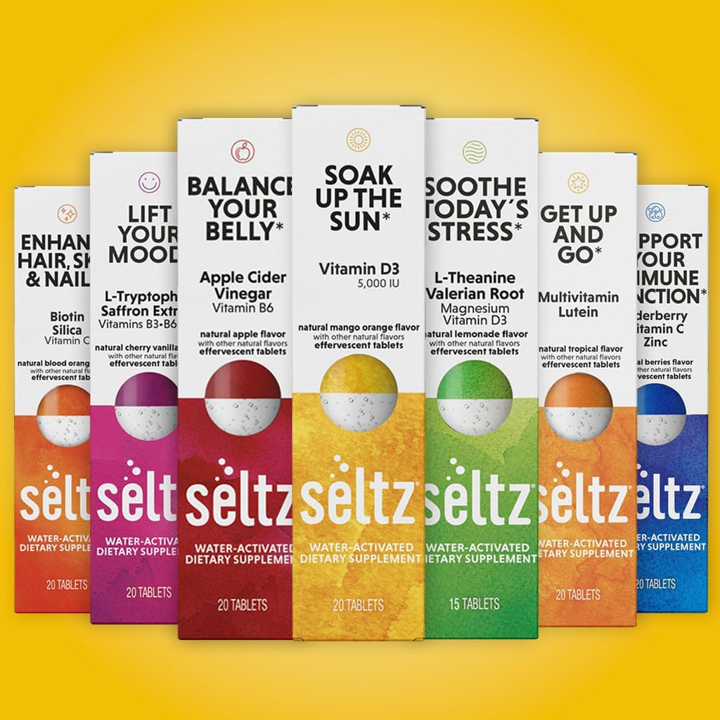 Seltz Vitamin D3 Drink Tablets - 5000 IU, Comprimidos Efervescentes, Sabor Mango Naranja, Sin Azúcar Añadido, 120 Comprimidos