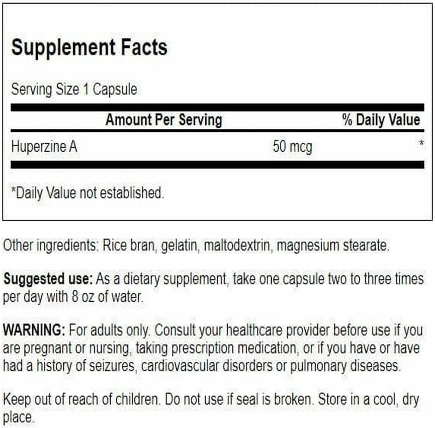 Swanson Huperzina A 5 mcg, 60 Cápsulas