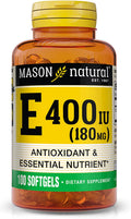 Mason Natural Vitamin E, 180 mg (400 IU), 100 Softgels