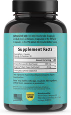 Pure Organic Ashwagandha Capsules with Bioperine - 2400 mg - 120 Cápsulas