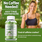 Gominolas de Graviola (Soursop) con Vitamina C y Zinc - 60 Gominolas Sin Azúcar, Veganas y Sin Gluten