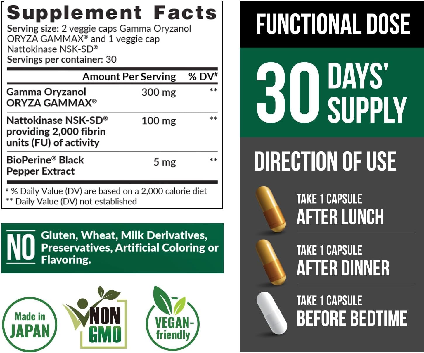 LABO Nutrition VesseCLEAR CX Nattokinase NSK-SD con Gamma Oryzanol - 90 DRcaps Veganos