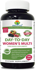 Briofood, Multivitamínico Diario para Mujeres - Multivitamínico para Mujeres con Omega Vegetal (180 Comprimidos)
