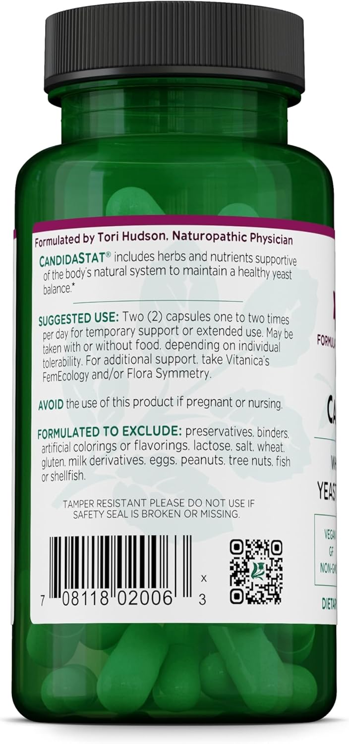 Vitanica Candidastat, Balanced Support, Vegan, 60 Capsules