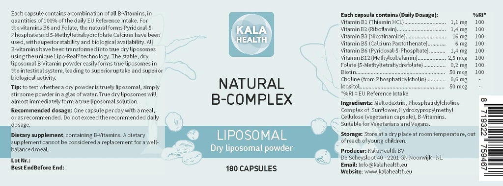Procapsin Complejo B Liposómico Natural con las 6 Vitaminas B Importantes - 180 Cápsulas
