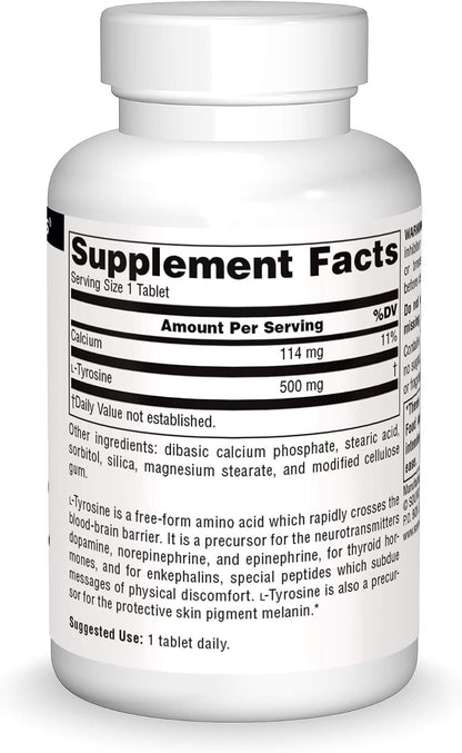 Source Naturals L-Tirosina 500 mg - 50 Comprimidos – Image 3