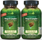 Irwin Naturals Mega B-Complex - 60 Cápsulas Blandas Líquidas - Complejo B con Vitamina B12, Folato B9, Biotina B7, B1, B2, B3, B5, B6 y MCT