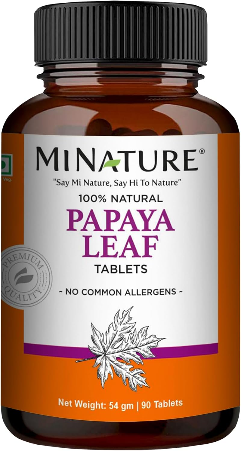 minature Papaya Leaf Tablets 90 Tablets, 1000 mg | 45 Días | Vegano