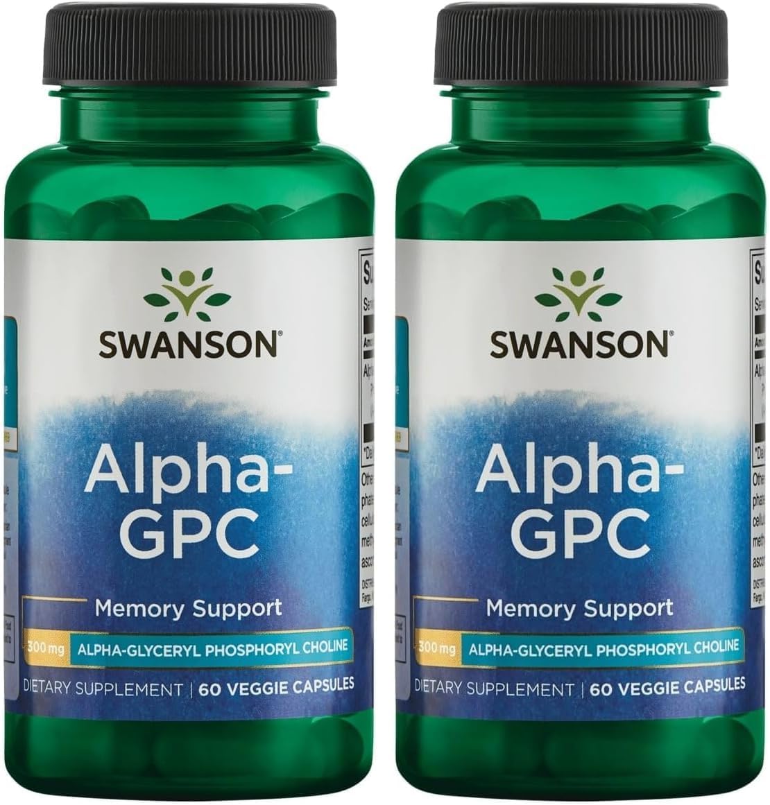Swanson Alpha-GPC Alpha Glycerophosphocholine 300 mg 60 Cápsulas Vegetales