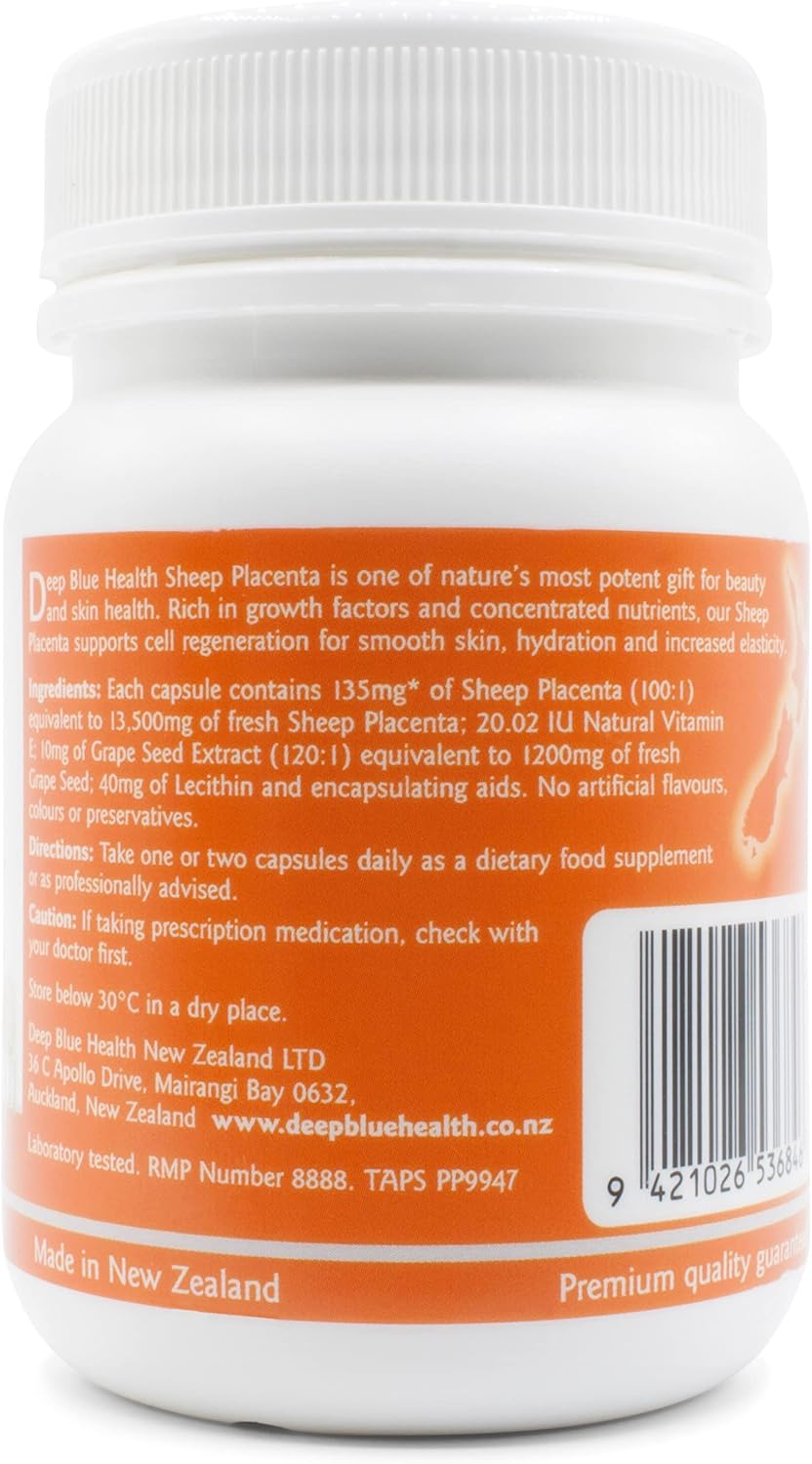 New Zealand Sheep Placenta with Grape Seed Extract and Vitamin E - 13500mg x 60 Softgels