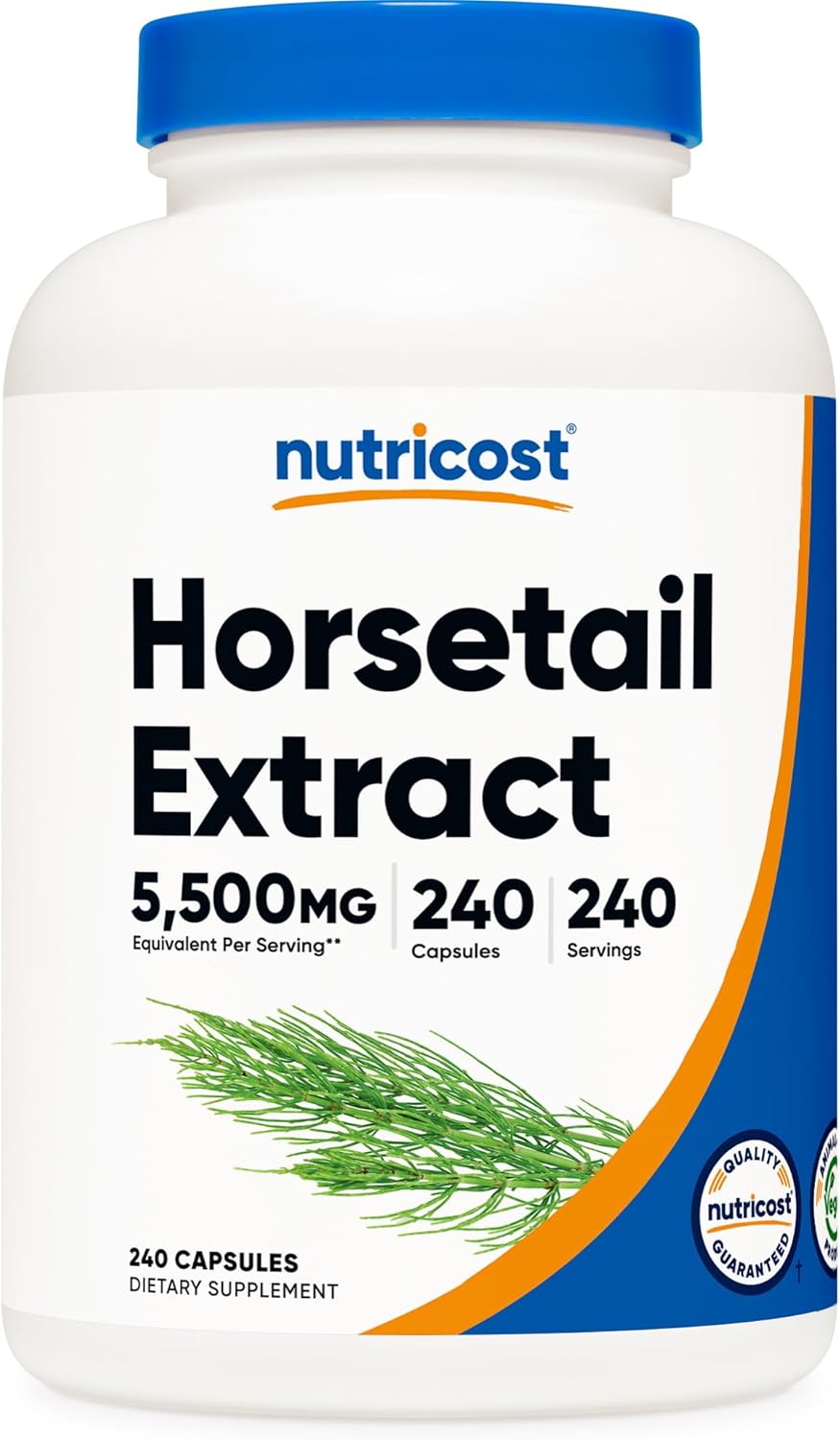 Nutricost Extracto de Cola de Caballo 240 Cápsulas - 550mg por Porción, Sin OGM, Sin Gluten, Vegano
