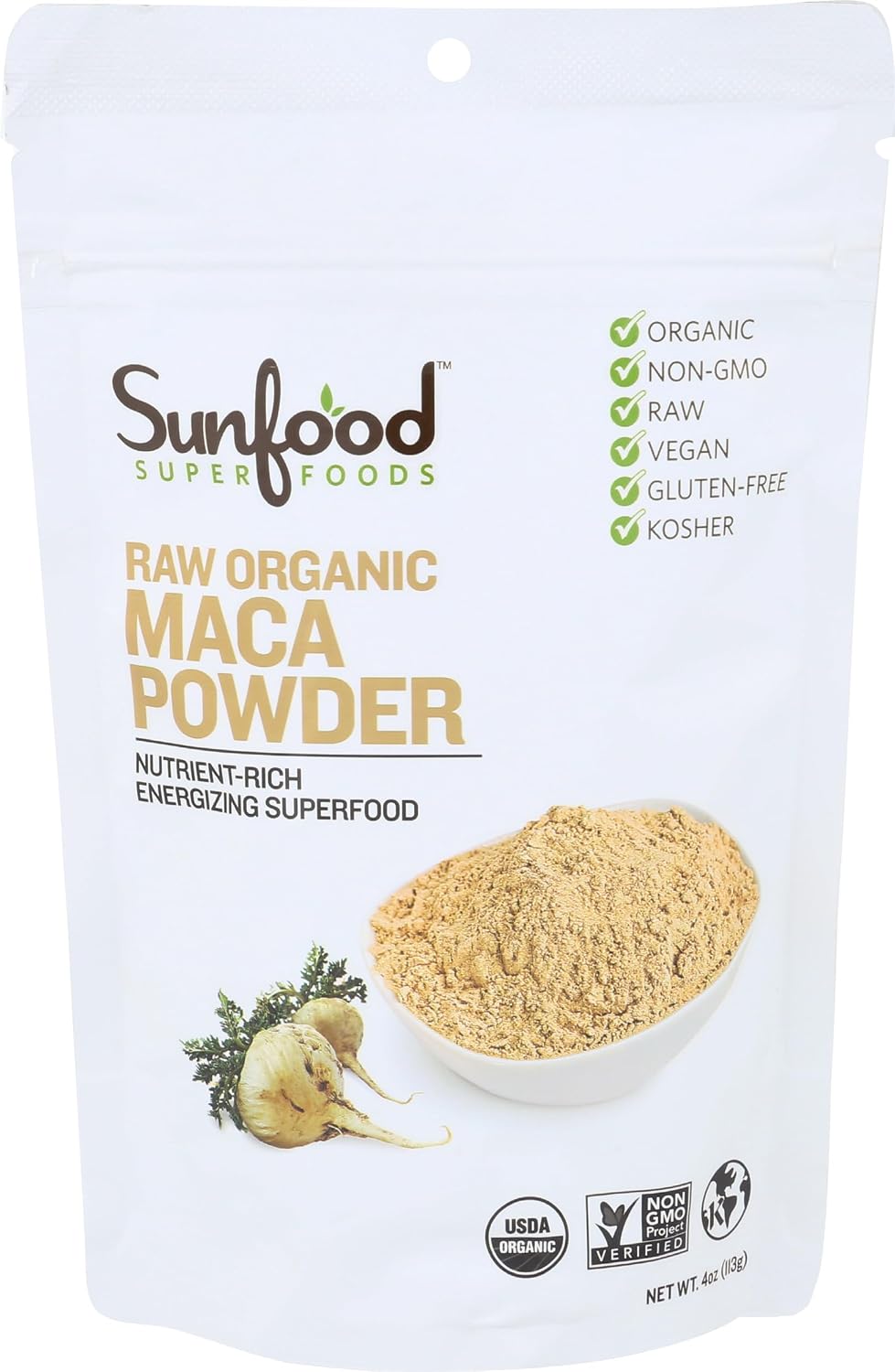 Sunfood Superfoods Maca en Polvo Orgánica - 227 g