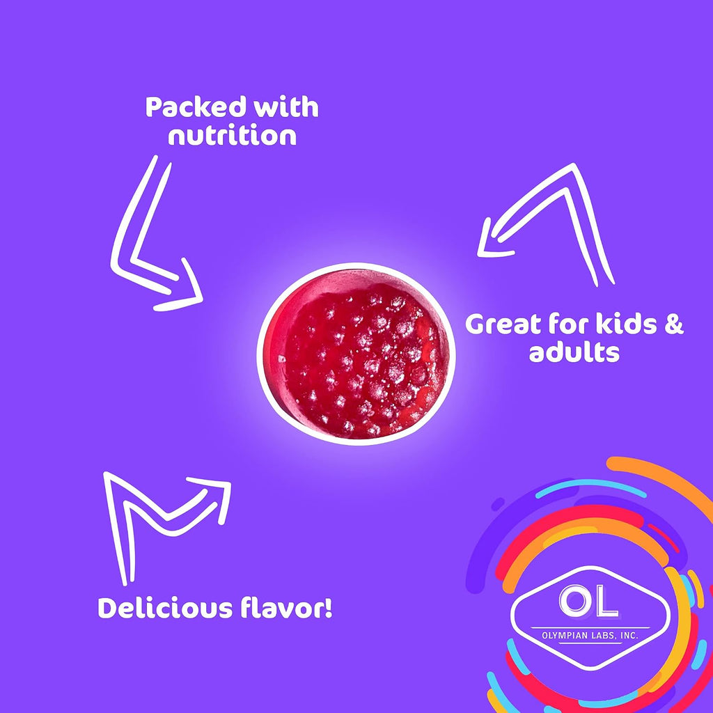 Olympian Labs Gominolas de Saúco para Niños | Con Vitamina C y Zinc | 60 Unidades
