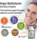 Vegano Multivitamínico One-Daily – Apoyo Nutricional para Veganos y Vegetarianos, 90 Comprimidos