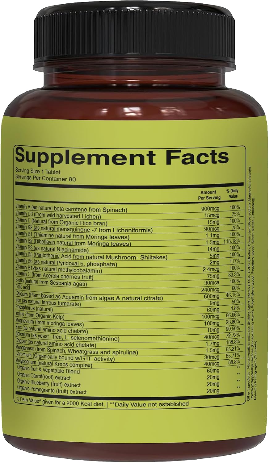 Pure Nutrition Multivitamínico Completo para Mujeres - 90 Comprimidos - Un Comprimido al Día - 100% VRN - 24 Vitaminas y Minerales Naturales - Vegano - 3 Meses de Suministro
