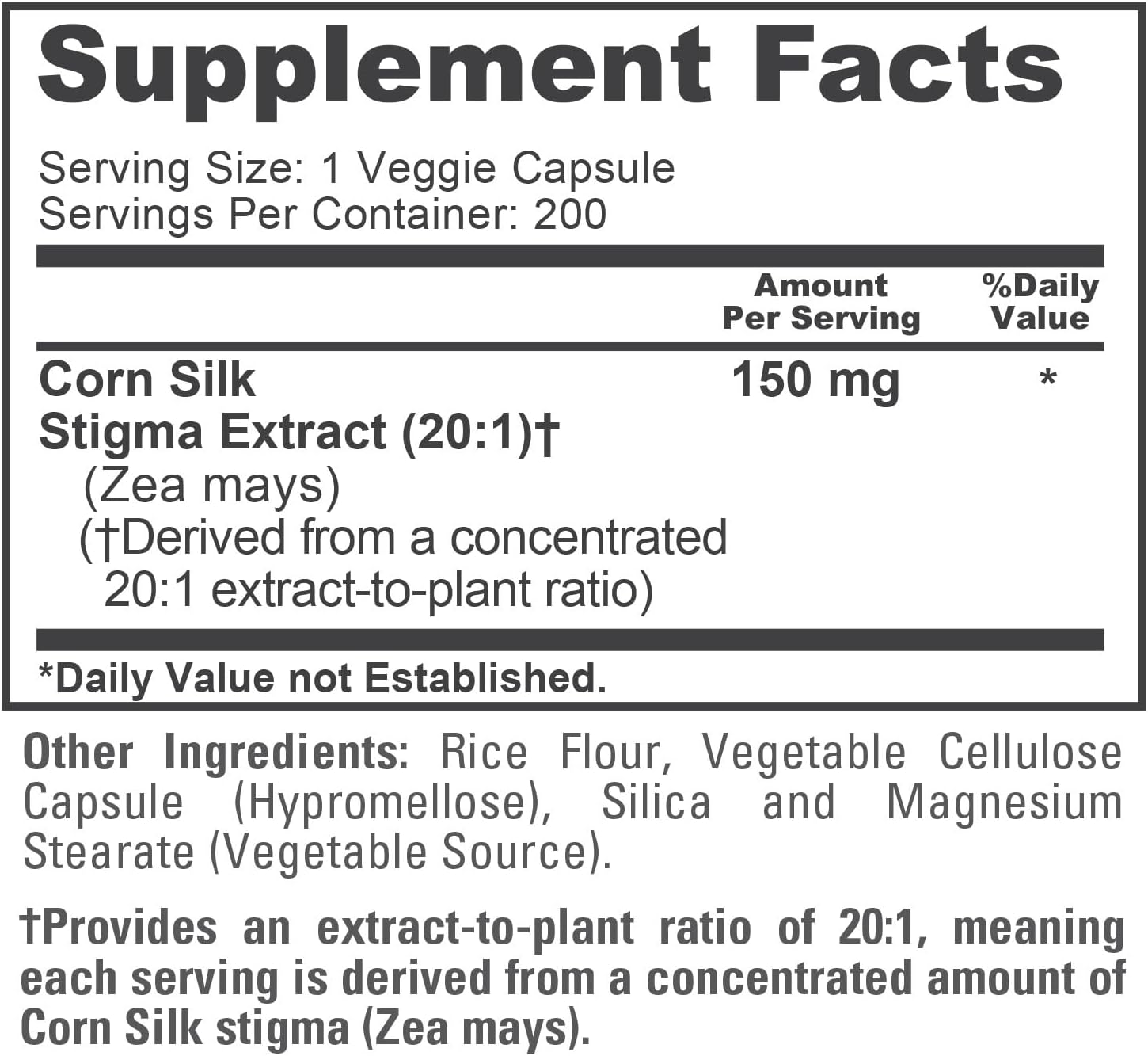 NusaPure Cápsulas de Seda de Maíz, 150 mg, 200 Cápsulas Veganas (No OGM, Vegano)