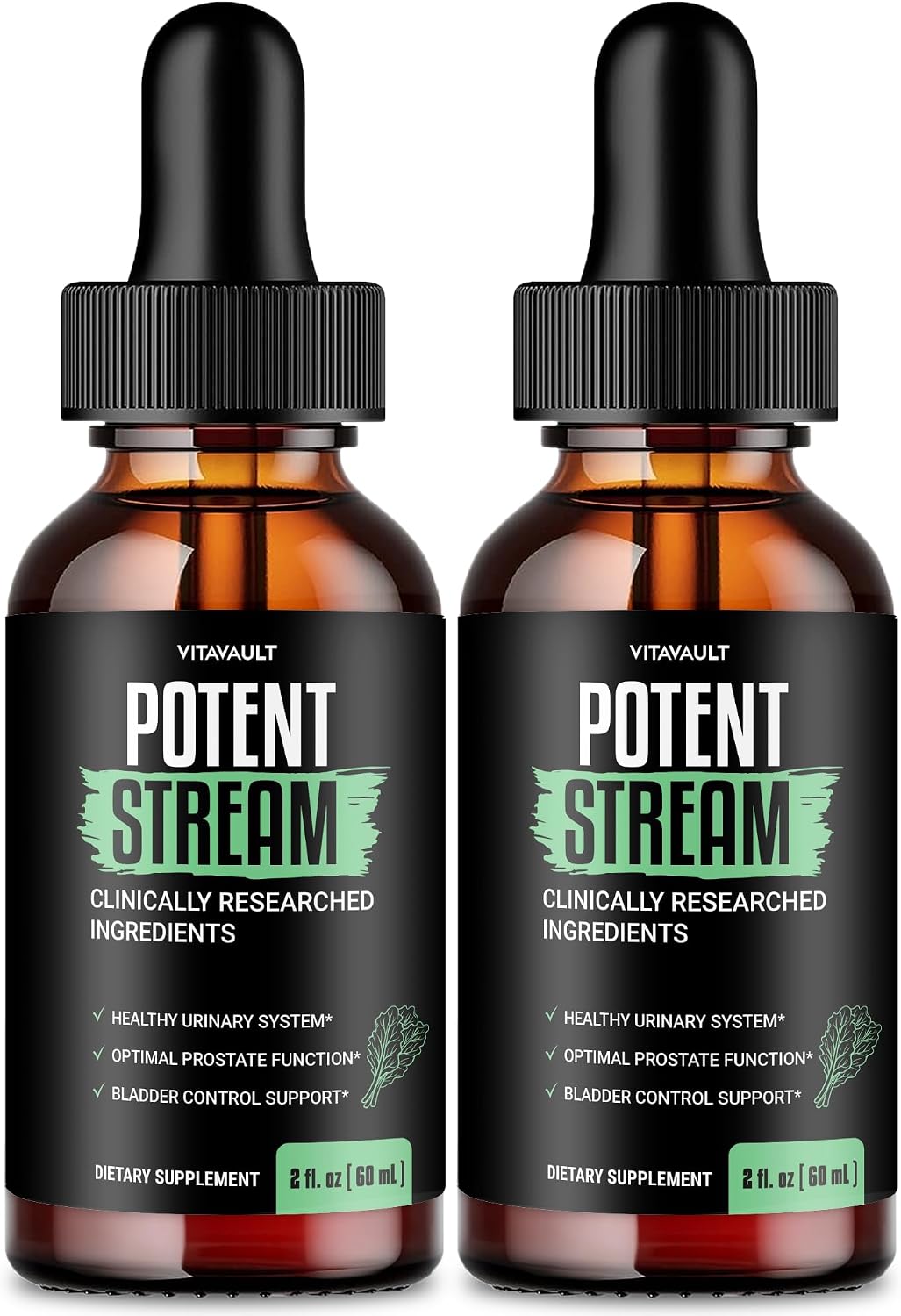 Potent Stream Drops - Complemento para la Salud de la Próstata con Shilajit y MCT Oil (2 Pack)