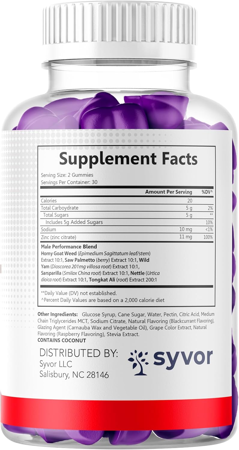 Vital Pump XL Testo Gummies - Gominolas para Hombres (60 uds)